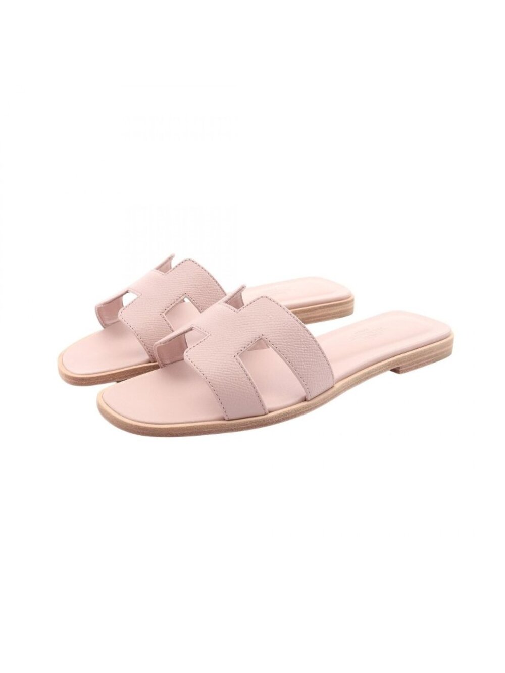 Hermes Mules Oran Rosepol Nu Leather Sandals